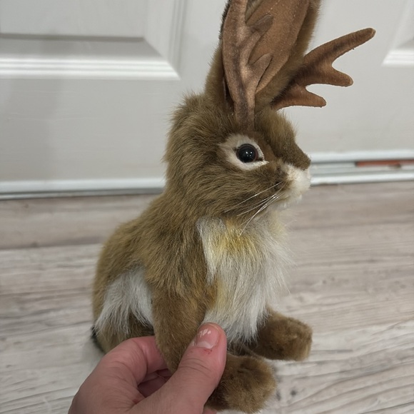 Vintage 1999 Hansa Realistic Jack Rabbit Brown Hare Plush Soft Toy - Picture 8 of 8